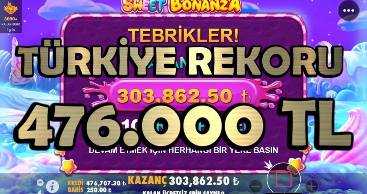 SWEET BONANZA | TÜRKİYE REKORU KIRDIM 476.000 TL | #slot #casino #slotoyunları