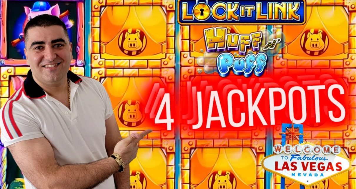 4 HANDPAY JACKPOTS On High Limit Huff N Puff & Konami Slot Machines