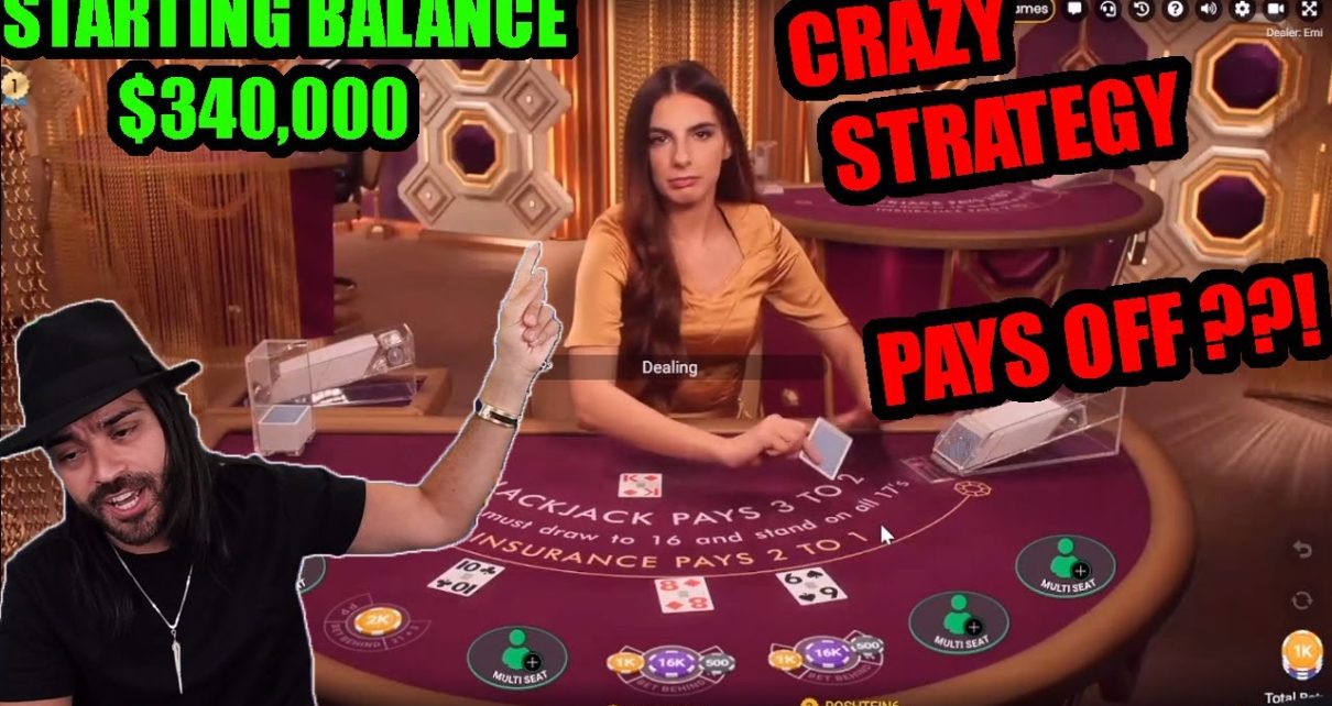 CRAZY STRATEGY !! , PAYS OFF??  Roshtein HighStakes BlackJack