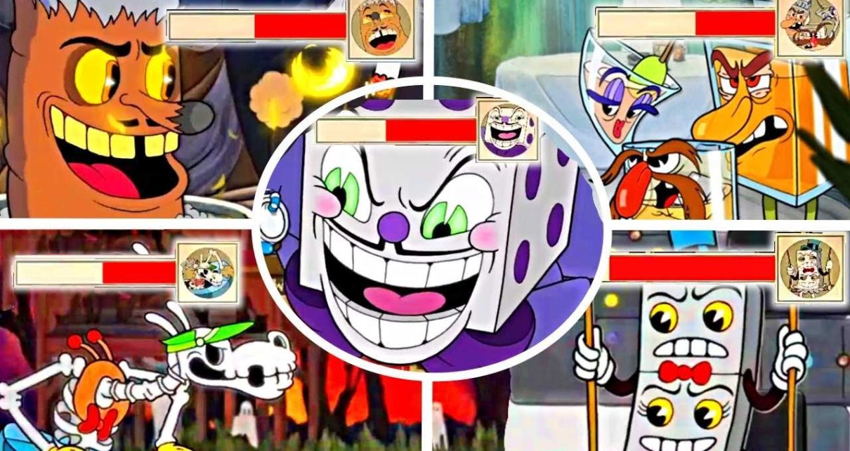 Cuphead – All Casino Bosses & King Dice with Healthbars (No Damage)