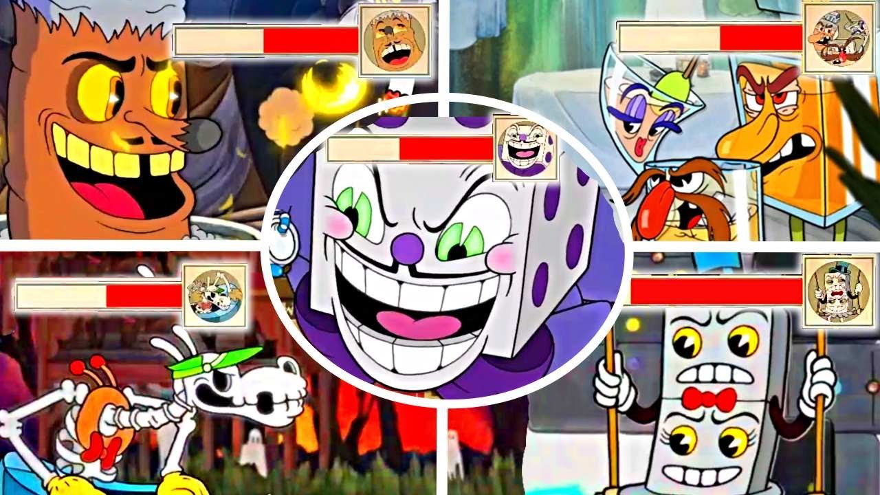 Cuphead - All Casino Bosses & King Dice with Healthbars (No Damage)