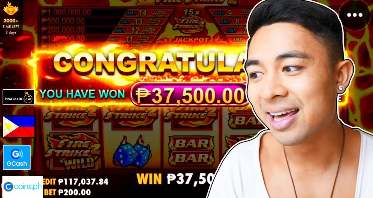 HUGE WIN ₱37000 IN PHILIPPINE ONLINE CASINO existent MONEY! Fire strike 2 slot online