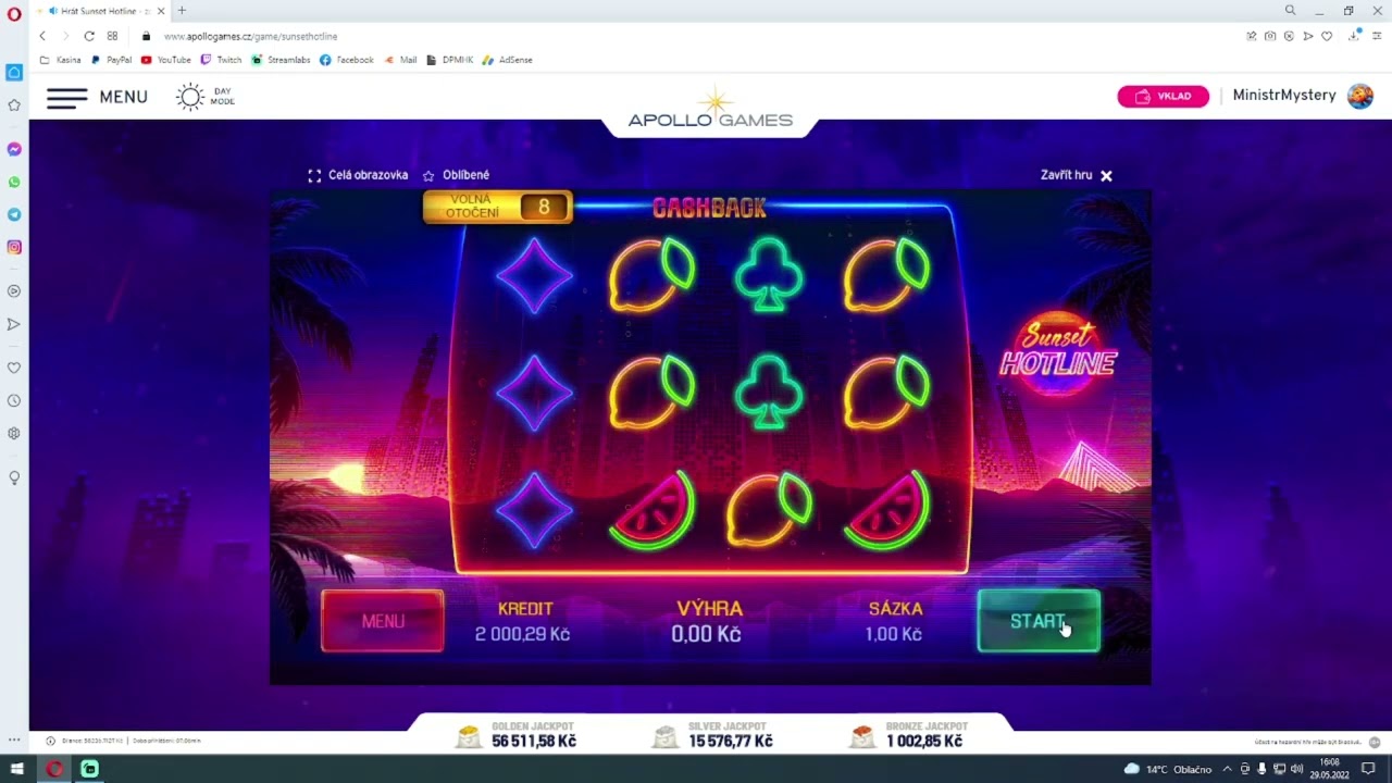 POSLEDNÍ FREE SPINY NA APOLLU • SUNSET HOTLINE • APOLLO GAMES ONLINE CASINO