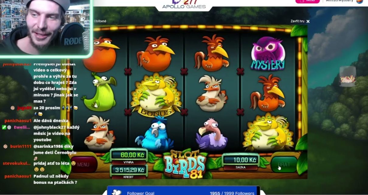 APOLLO GAMES ONLINE CASINO | BIRDS 81 | PTAČÍ JÍZDA | ZÁZNAM STREAMU
