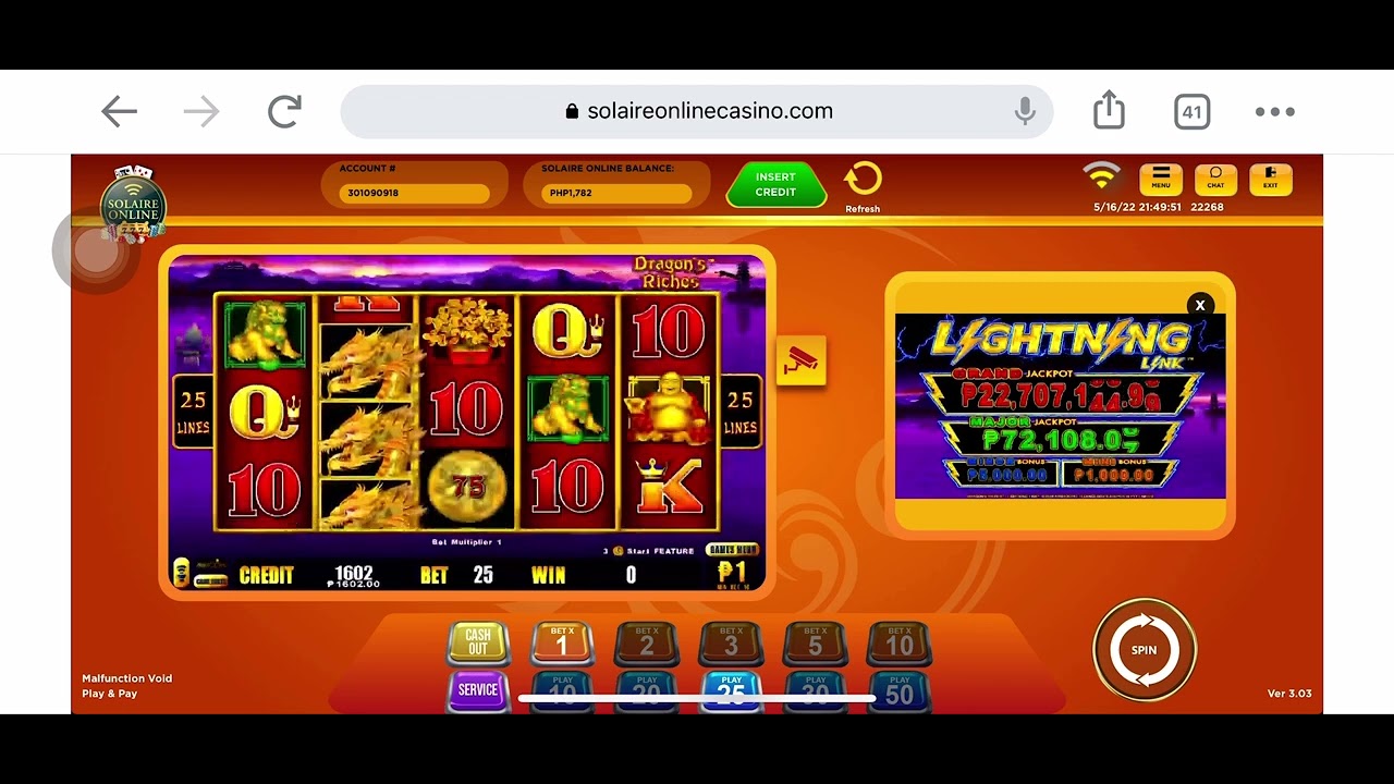 Dragons Riches Hold and Win Feature! Solaire Online Casino