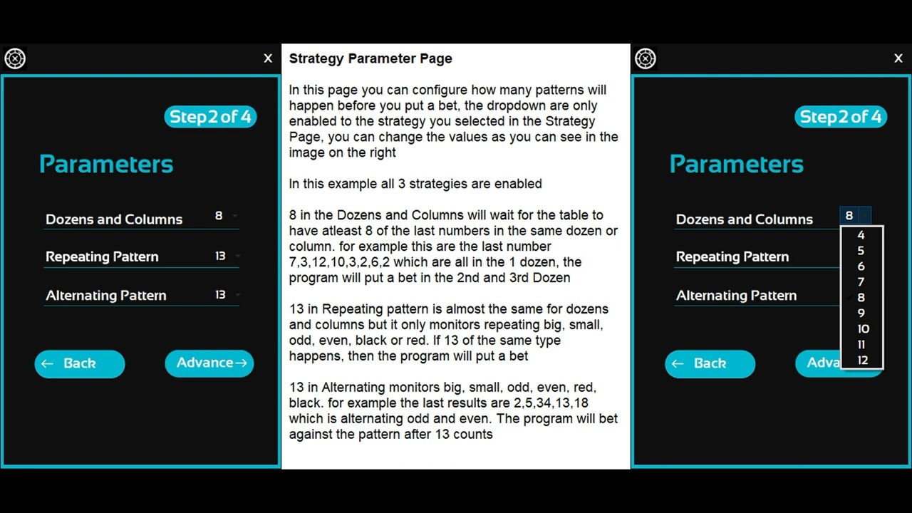 Panalo Bot online casino roulette automation - Panel Instructions