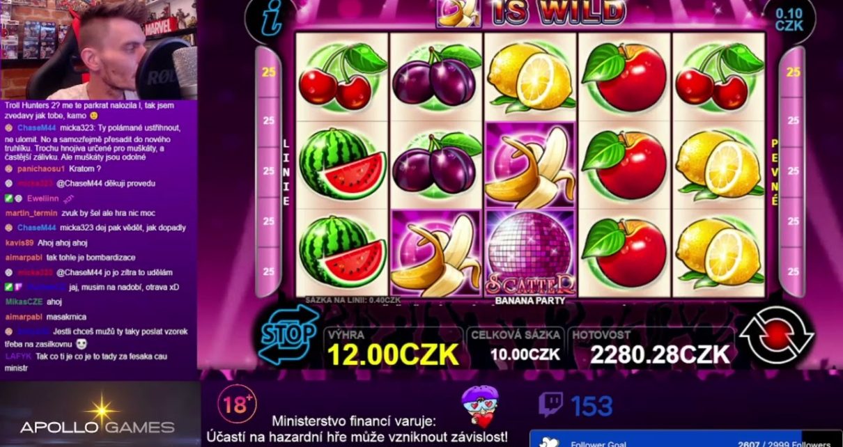 APOLLO GAMES ONLINE CASINO • NOVÉ HRY • DIAMOND HILL • BANANA portion • CHILLI FRUITS • STICKY FOUR