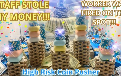 ?CASINO STAFF WAS FIRED AFTER DOING THIS … Playing The High Stakes Coin Pusher! || JACKPOT || ASMR