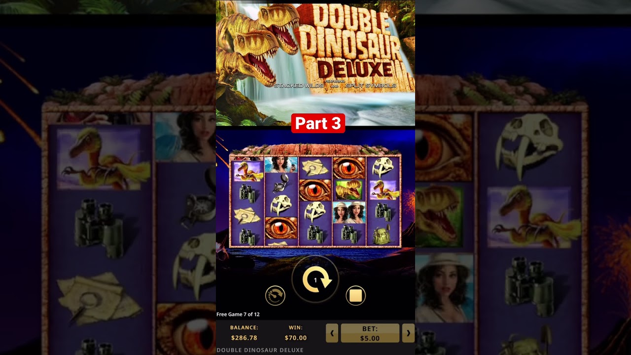 Double Dinosaur Deluxe | Bonus Game | $5 Bet | Online Slots | Online Casino | #shorts Part 3