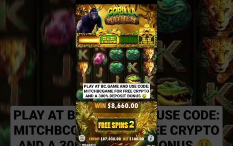 Gorilla Mayhem Bonus Feature 180x Win ? Huge Win – BC.GAME Online Casino #casino #slots #gambling