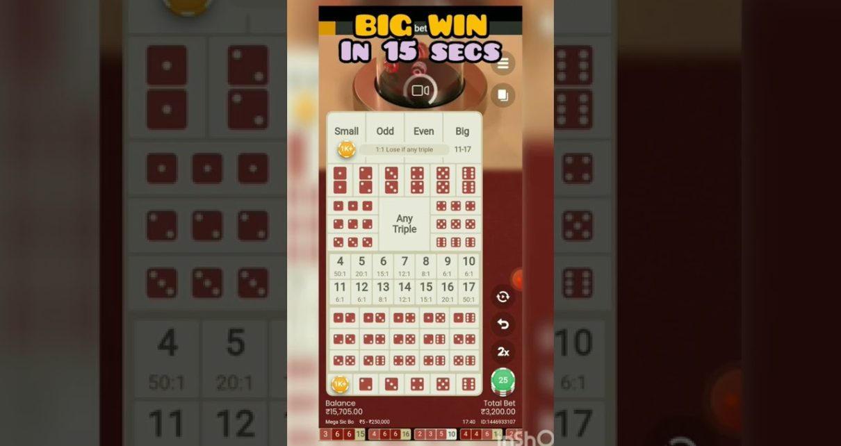 Sicbo Big Win | Online Casino | existent money existent game | Don't try this at home