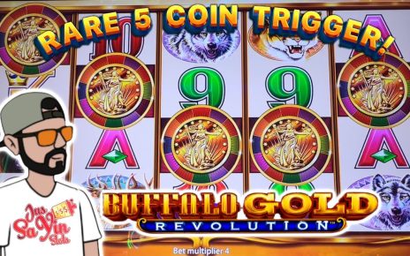 Wow! Rare 5 Coin Trigger on Buffalo Gold Revolution ? Live Slot Play at Casino