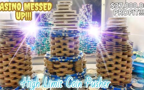 ☔️CASINO MESSED UP Inside The High Limit Coin Pusher! (JACKPOT) WON existent MONEY!