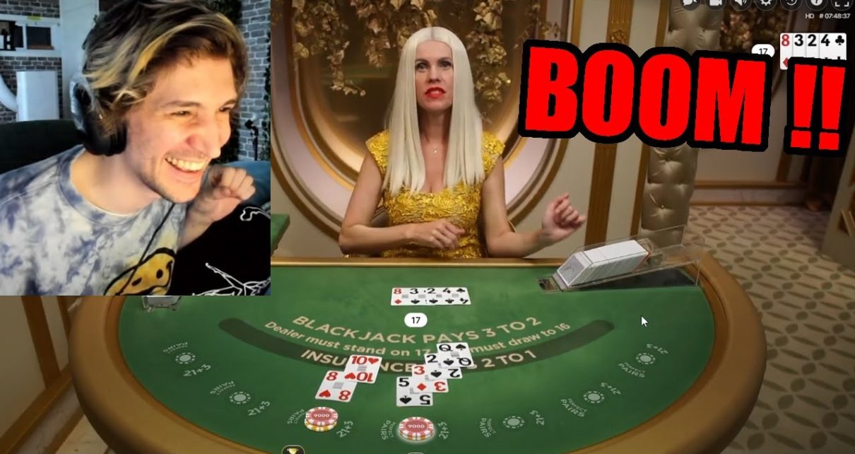 xQc Getting JUICED on BlackJack !!! BOOM !!