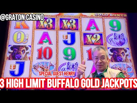 3 SECRET HIGH LIMIT ROOM BUFFALO GOLD JACKPOT HAND PAYS @Graton Casino | NorCal Slot Guy