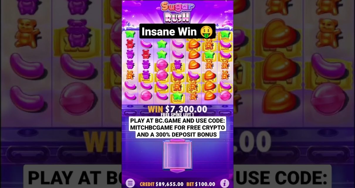 SUGAR RUSH BONUS FEATURE INSANE WIN- Online Casino Slots Win #slots #casino #gambling #casinoonline