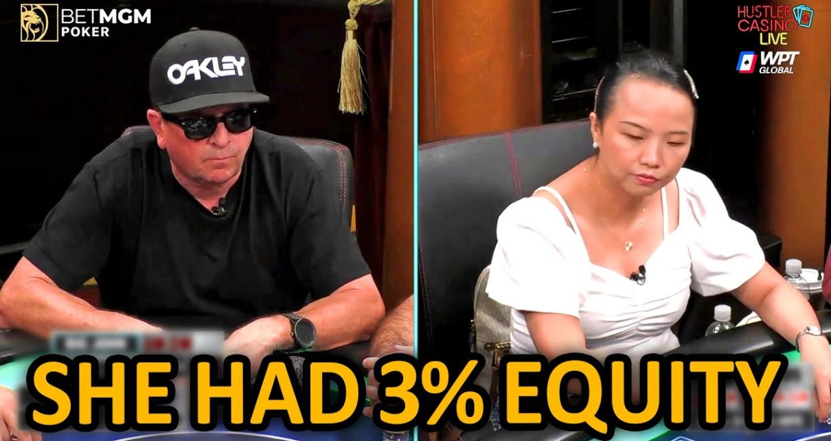 She Ran into Flopped Nut Flush But Then… @Hustler Casino Live