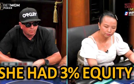 She Ran into Flopped Nut Flush But Then… @Hustler Casino Live