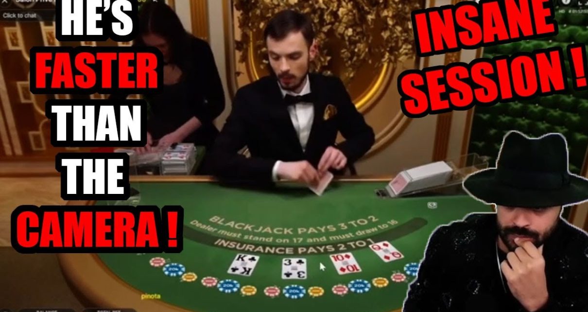 THE FASTEST DEALER EVER !!! HE'S A ROBOT!! | Roshtein BlackJack