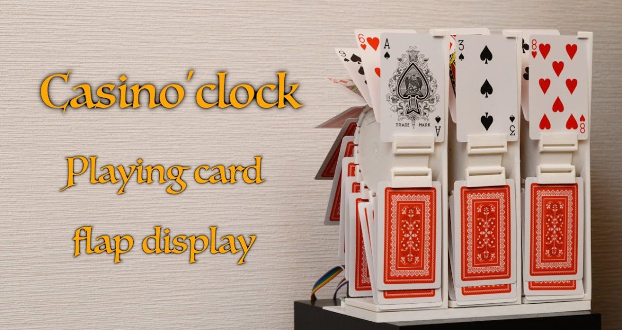 Casino'clock – Playing card flap display / clock, 3D printed