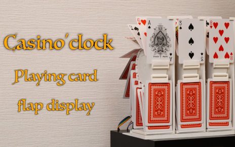 Casino'clock – Playing card flap display / clock, 3D printed