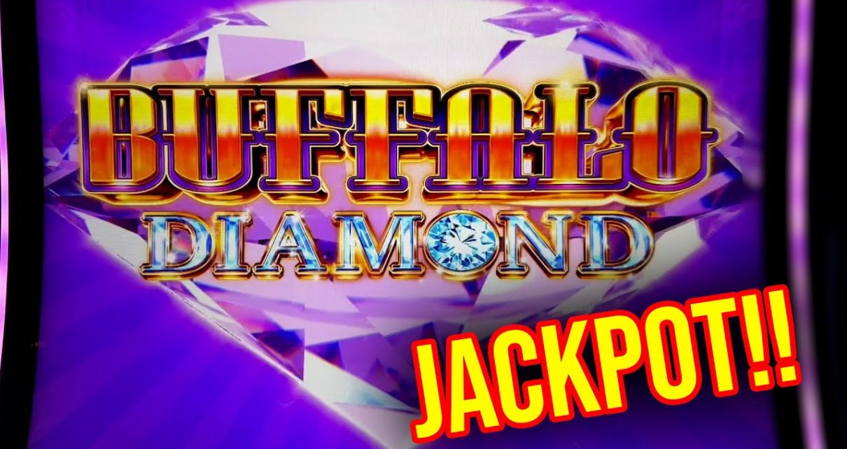 JACKPOT HANDPAY!! I SAW THE 77 FREE GAMES AND I HAD TO PLAY!!! Buffalo Diamond Slot Machine!!