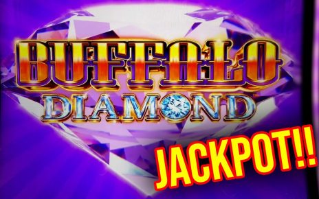 JACKPOT HANDPAY!! I SAW THE 77 FREE GAMES AND I HAD TO PLAY!!! Buffalo Diamond Slot Machine!!