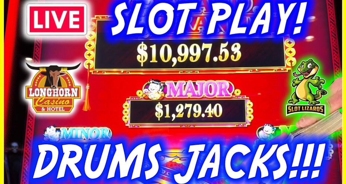 ? LIVE SLOTS! EPIC DANCING DRUMS GRAND JACKPOT CHALLENGE! LET'S GO! LONGHORN CASINO!