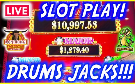 ? LIVE SLOTS! EPIC DANCING DRUMS GRAND JACKPOT CHALLENGE! LET'S GO! LONGHORN CASINO!