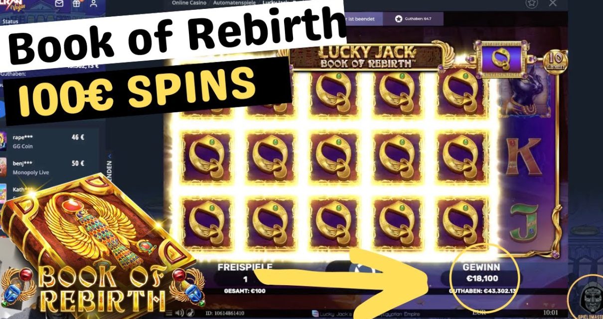 Online Casino Deutsch | Lucky Jack Book of Rebirth 20.000€ Freispiele