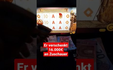 Sein Online Casino gewinn verschenkt er an seine FANs