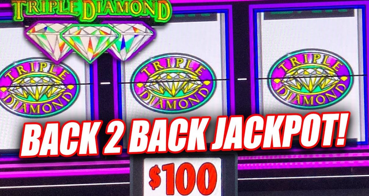 WOW!! BACK 2 BACK JACKPOTS ON HIGH LIMIT TRIPLE DOUBLE DIAMOND SLOT MACHINE  ➜ CASINO SLOTS