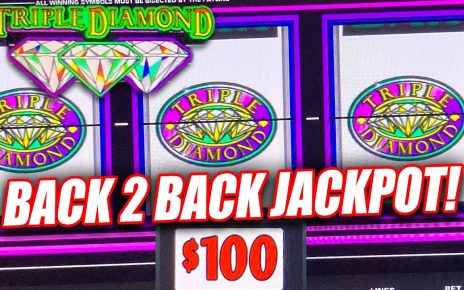 WOW!! BACK 2 BACK JACKPOTS ON HIGH LIMIT TRIPLE DOUBLE DIAMOND SLOT MACHINE  ➜ CASINO SLOTS