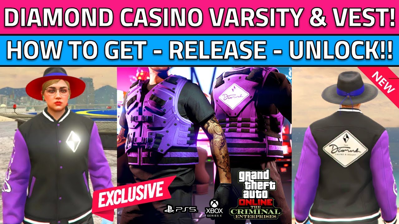 How To Get Diamond Casino Bomber Varsity Jacket! Unlock Purple Armor Strike Vest GTA 5 Online Heist