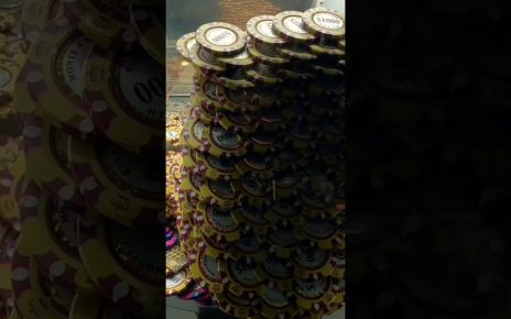 Massive coin pusher tower of casino chips #coinpusher #shorts