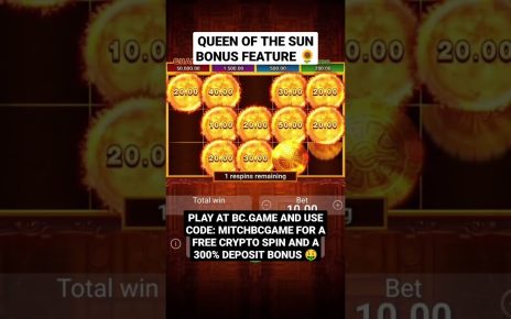 Queen of the Sun Bonus Feature Free Spins Mega Win ?- Online Casino Slots Win #casinoonline #slots