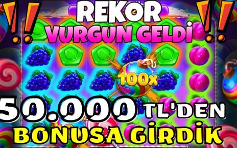 ?SWEET BONANZA?50.000 TL'DEN BONUSA GİRDİK? REKOR KAZANÇ❗#slot #casino #sweetbonanza #taktik #kazanç