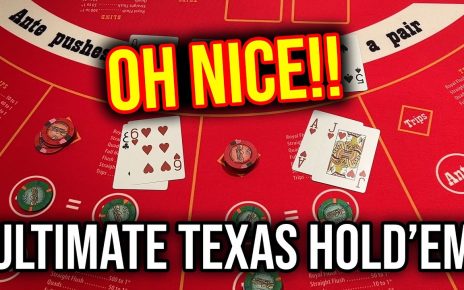 ULTIMATE TEXAS HOLD'EM POKER 00 BUY IN!!! I DIDN'T EVEN NOTICE THE FULL HOUSE!!