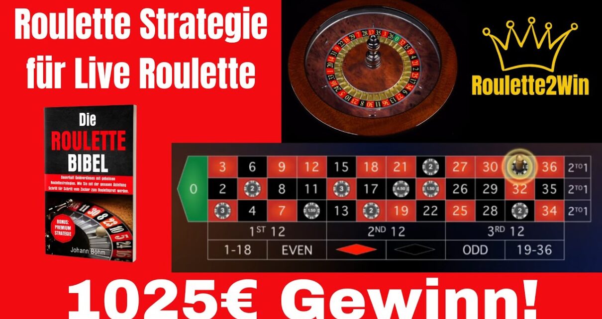 1025€ Gewinn mit Roulettestrategie! Geld verdienen mit Live Roulette im Online Casino!