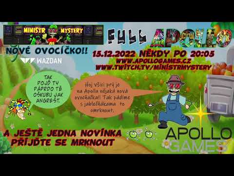 APOLLO GAMES ONLINE CASINO 15.12.2022 • KOMPLETNÍ ZÁZNAM STREAMU