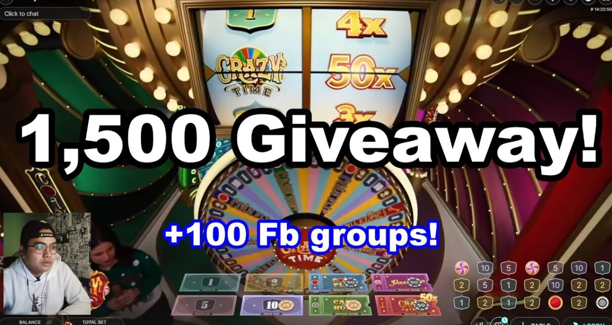 Crazy Time – 50x Top slot! 1,500 Giveaway! #onlinecasino #crazytime #bigwin #evolutiongaming