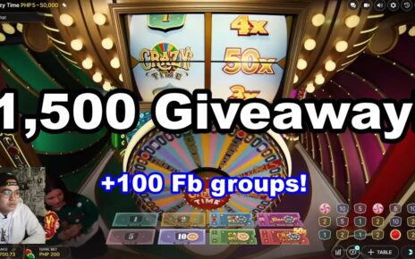 Crazy Time – 50x Top slot! 1,500 Giveaway! #onlinecasino #crazytime #bigwin #evolutiongaming