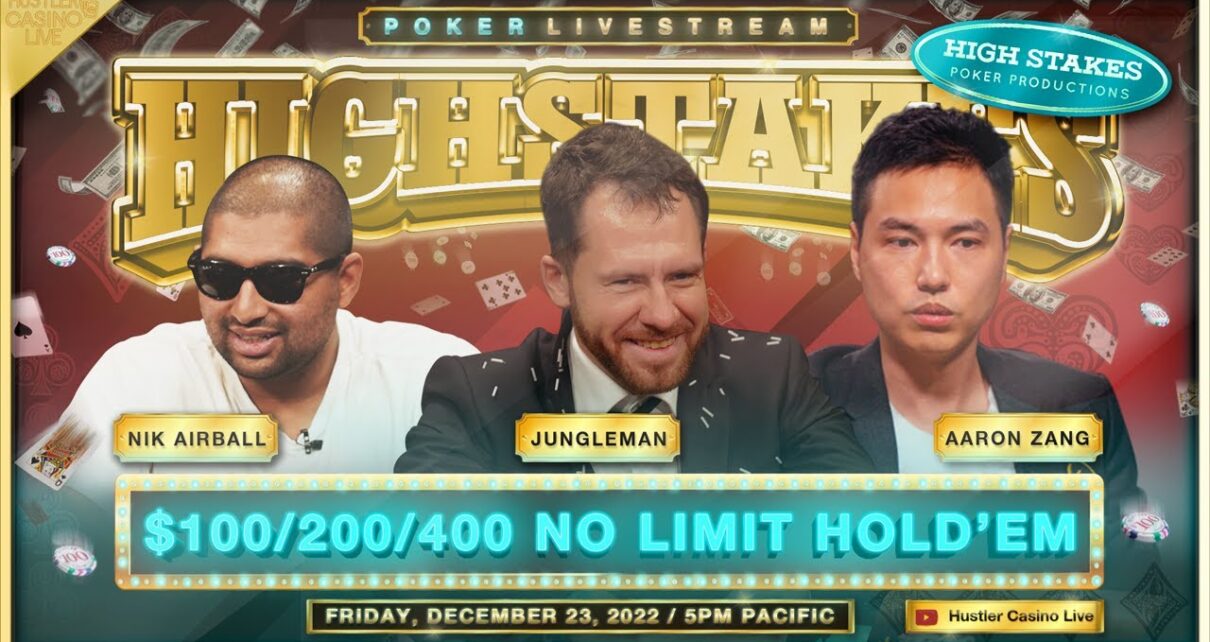 SUPER HIGH STAKES 0/400/800 w/ Jungleman, Nik Airball, Aaron & J.R. – Commentary by David Tuchman