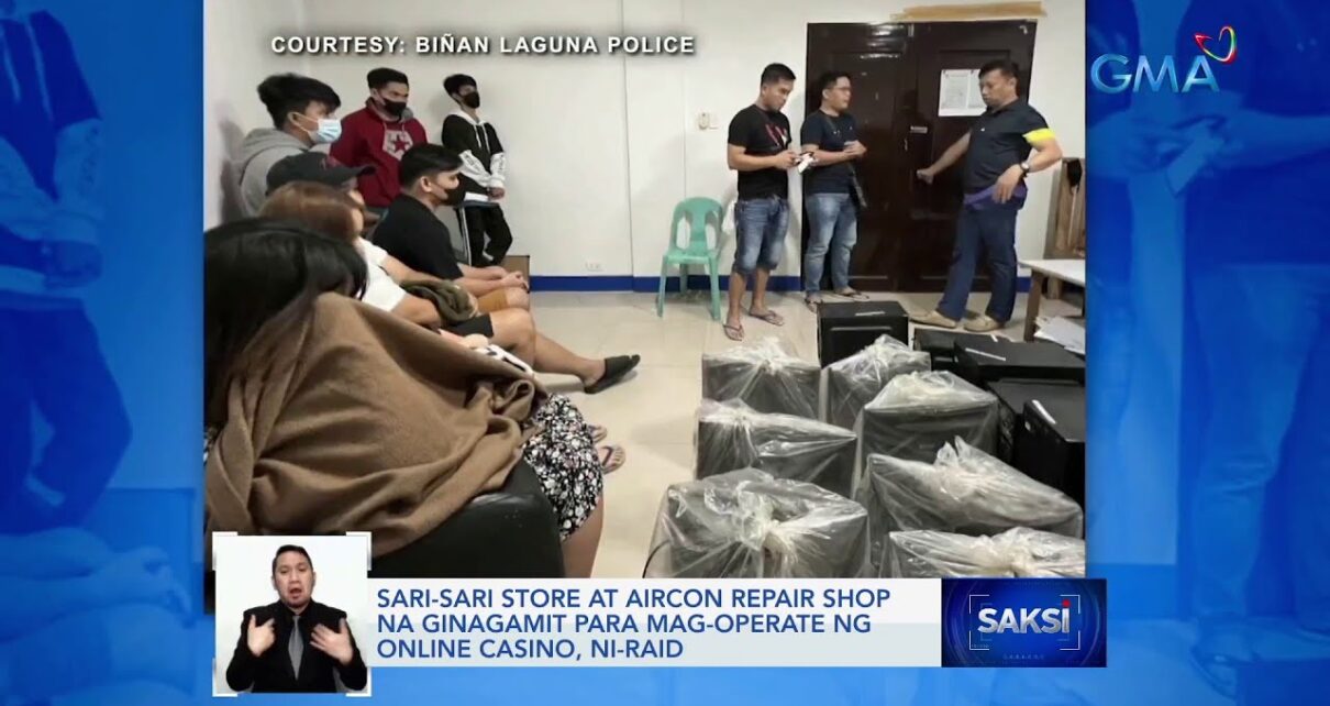 Sari-sari store at aircon repair store na ginagamit para mag-operate ng online casino, ni-raid| Saksi