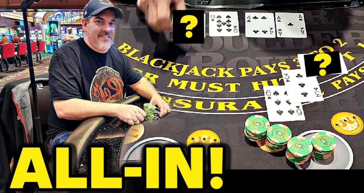 ❗Big All-In BLACKJACK Hand at the Casino
