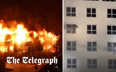 Cambodia casino fire: People seen leaning out of windows attempting to escape blaze in Poipet