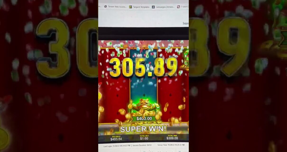 L@@K We WON Frog  Slot Machine On ONLINE CASINO CHECK THIS OUT!