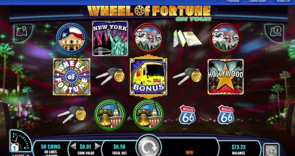 Wheel of fortune on tour on Fanduel online casino slots!