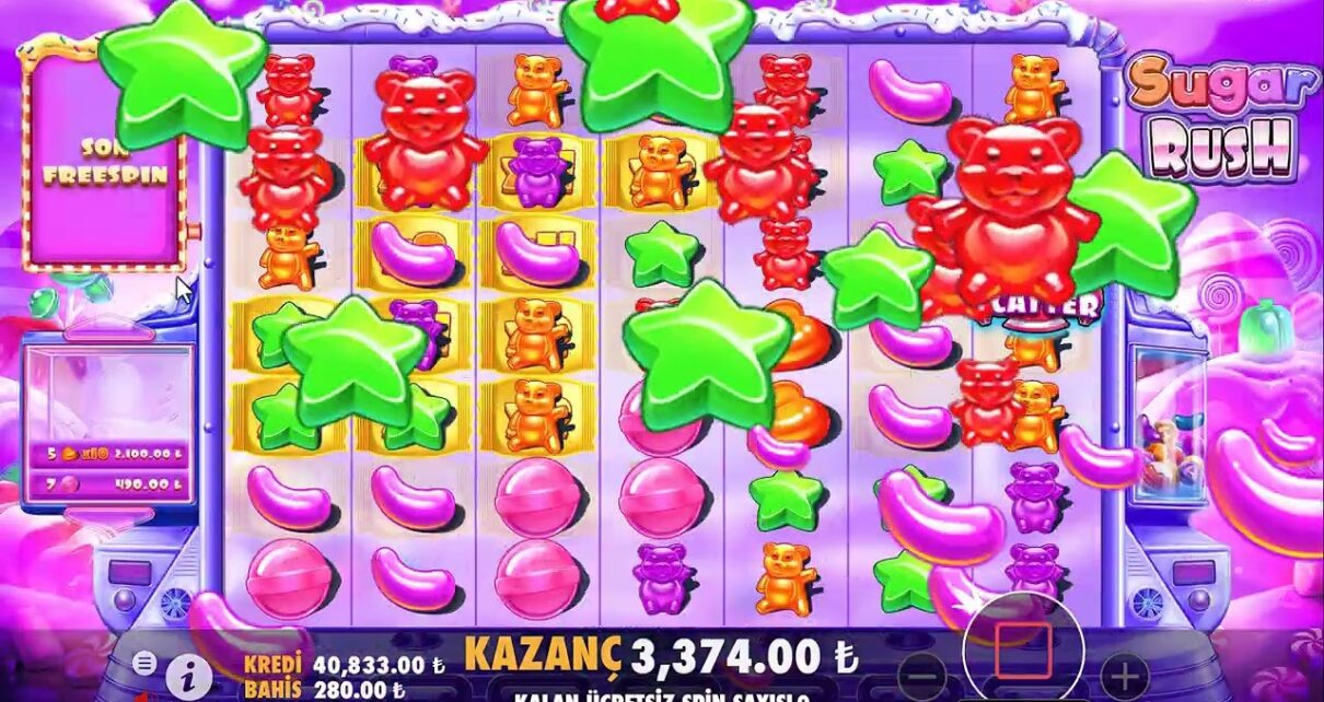 ?✅ SUGAR RUSH DA MAKİNEYİ BOŞALTTIK , NE VARSA ÖDEDİ BÜYÜK KAZANÇ #casino #slot #slotoyunları