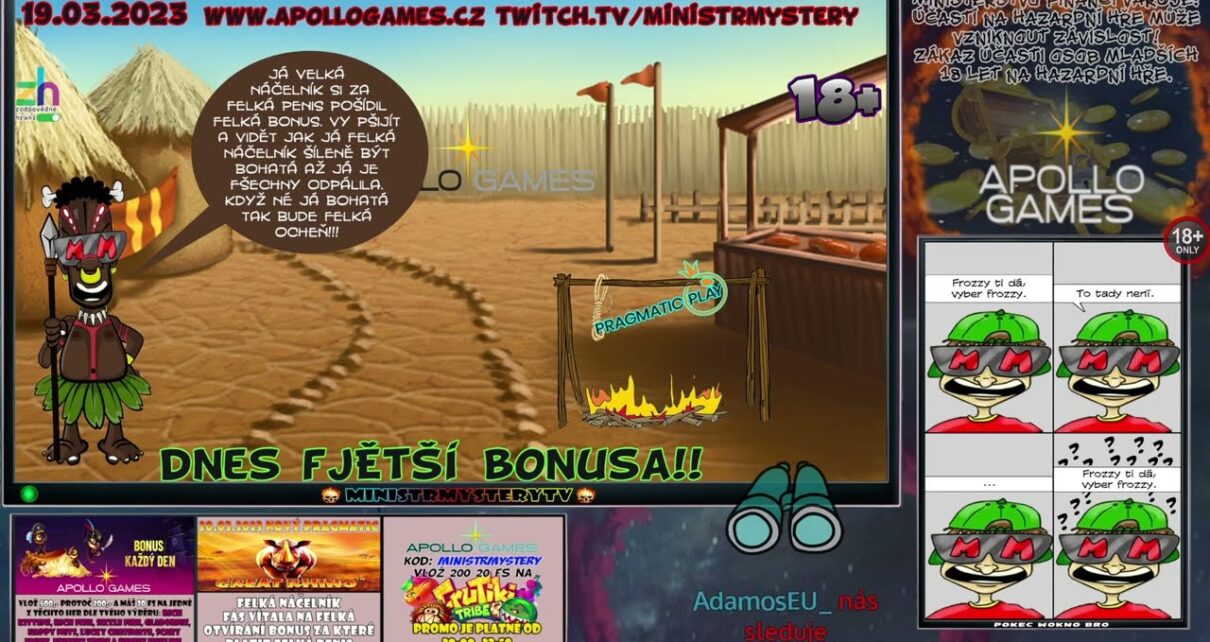 APOLLO GAMES ONLINE CASINO 19.3.2023 • KOMPLETNÍ ZÁZNAM STREAMU